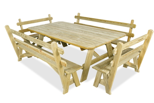 Table Benches with Backs