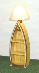 Rowboat Bookcase with Lamp